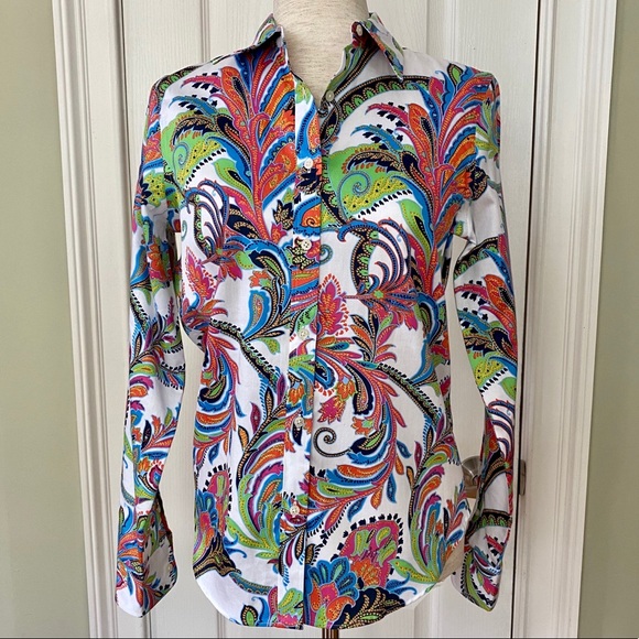 Lauren Ralph Lauren Tops - Lauren Ralph Lauren Paisley Button Up Top